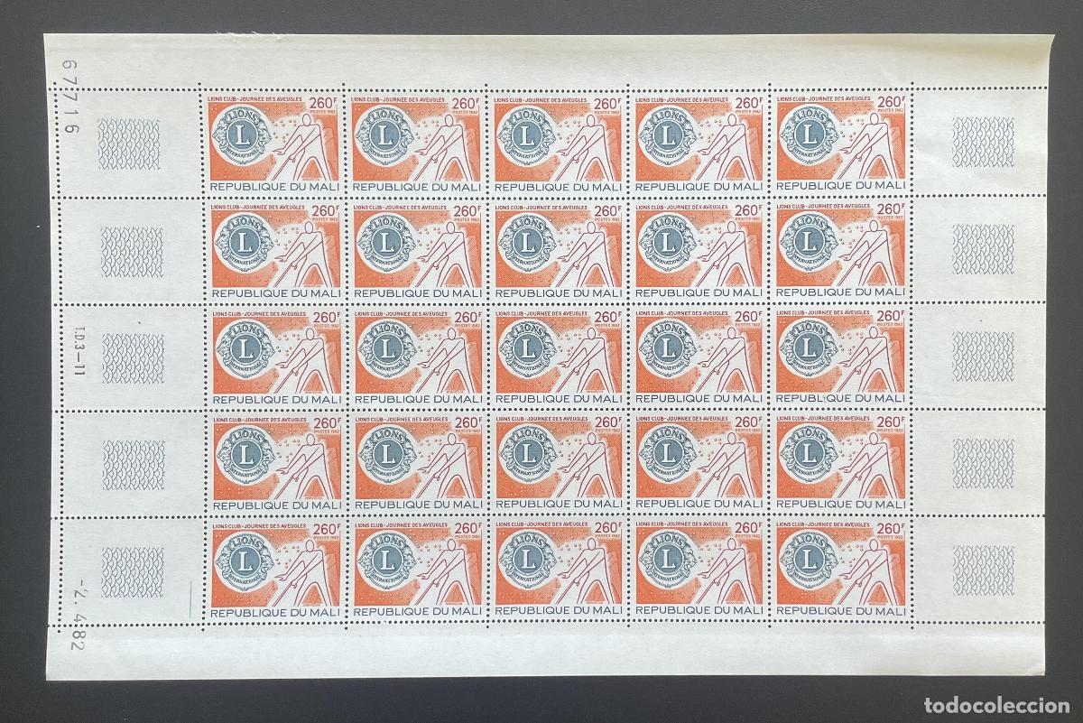Sellos: Mali 1982 YT 453 bloque Lions Club d&iacute;a de los ciegos