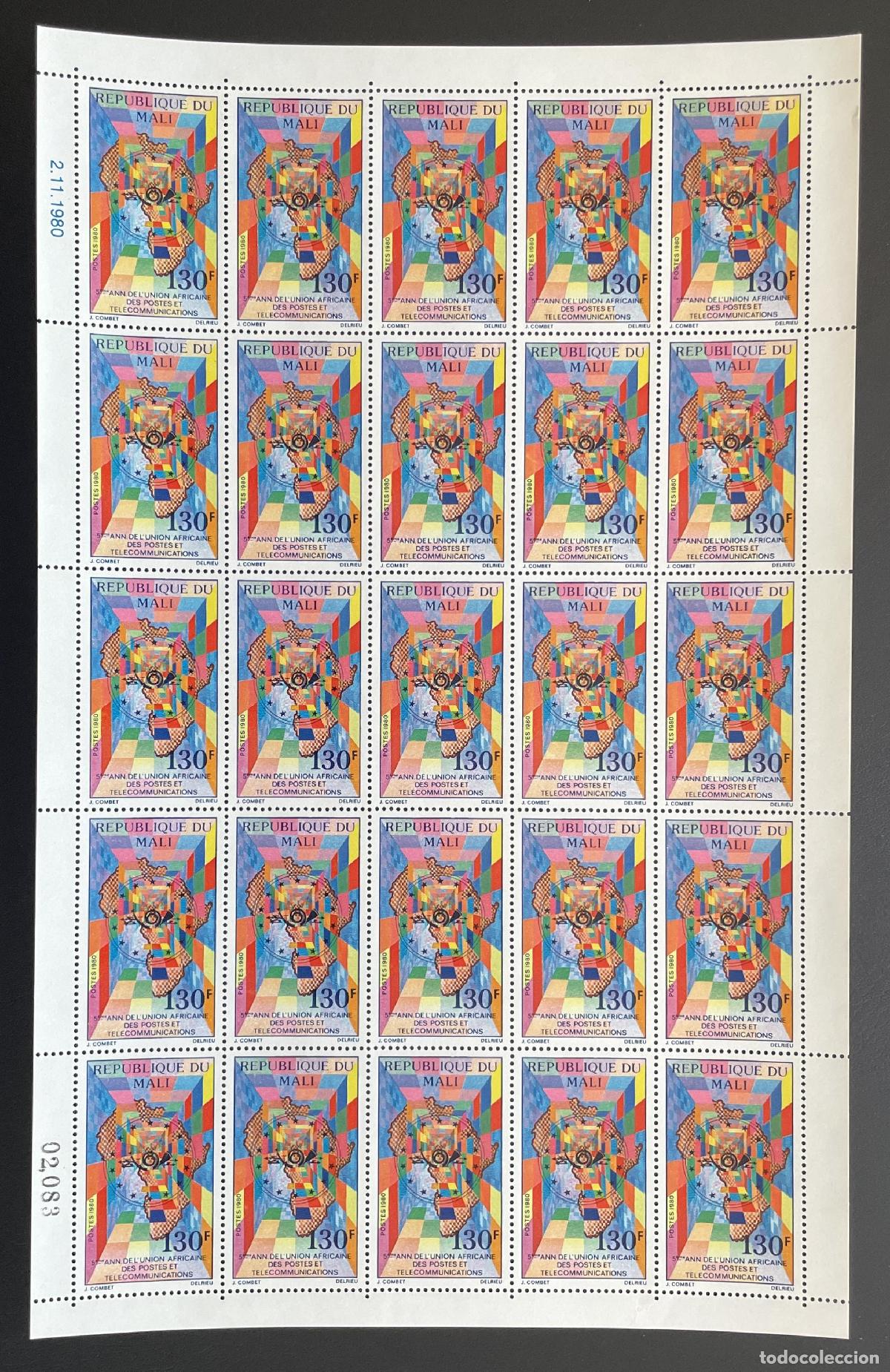 Sellos: Mali 1980 YT 402 tabl&oacute;n Uni&oacute;n Africana Correos Telecomunicaciones