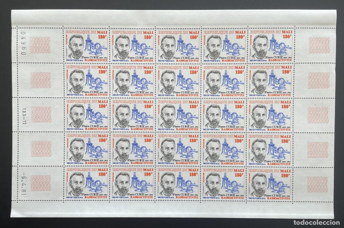 Sellos: Mali 1981 YT 428 bloque Pierre Curie radiactividad ciencia Nobel