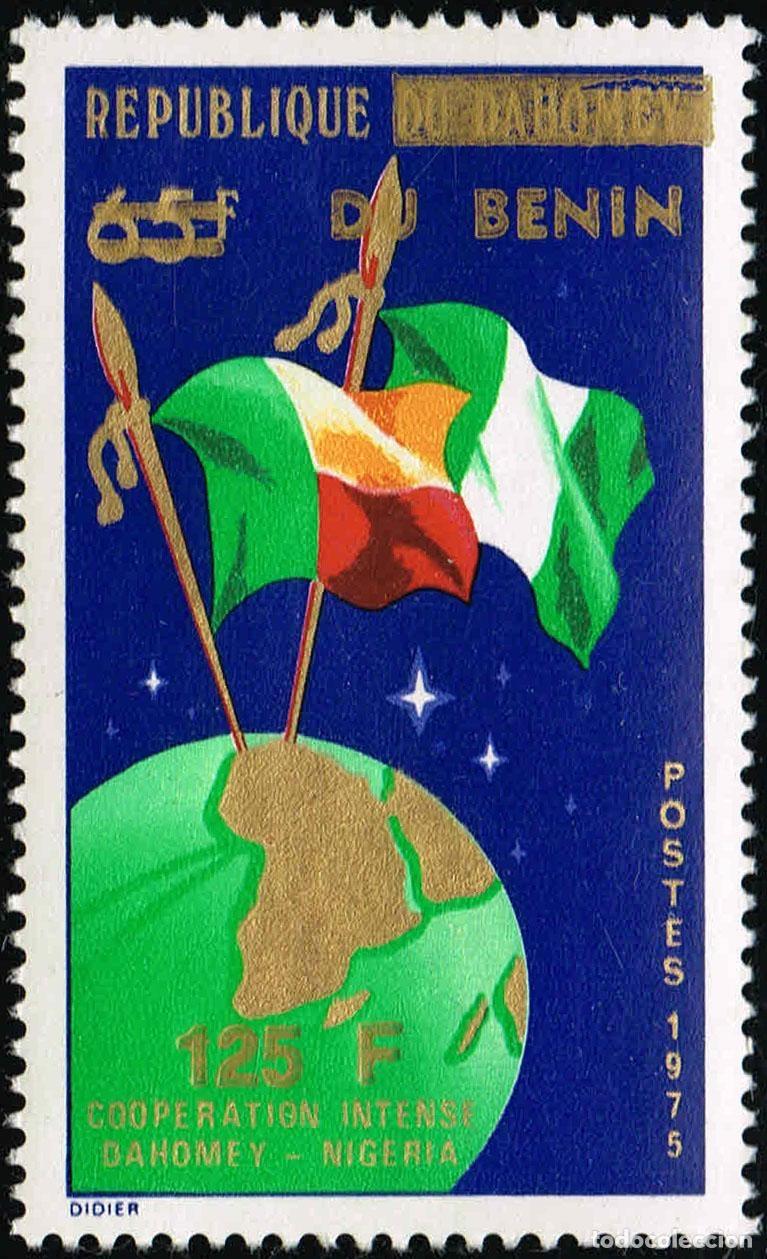 Briefmarken: Ben&iacute;n 1992 Mi. 527 sobrecargado cooperaci&oacute;n Dahomey Nigeria banderas