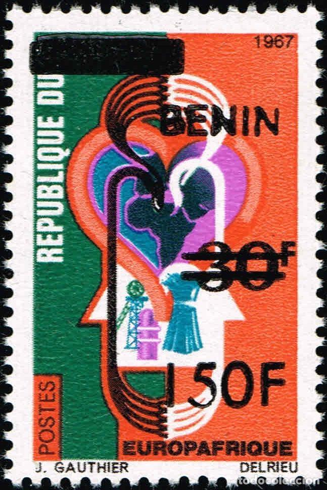 Stamps: Ben&iacute;n 1996 Mi. 718 sobrecargado 150F sobre 30F Europ&aacute;frica cooperaci&oacute;n