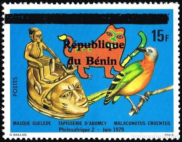 Stamps: Ben&iacute;n 1997 Mi. 1109 sobrecargado m&aacute;scara Guelede p&aacute;jaro Philexafrique