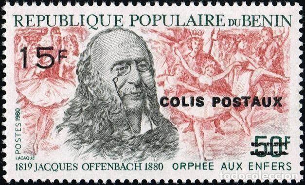 Stamps: Ben&iacute;n 1982 Mi. 21 Sello Paquete sobrecargado Colis Postaux Offenbach Orfeo