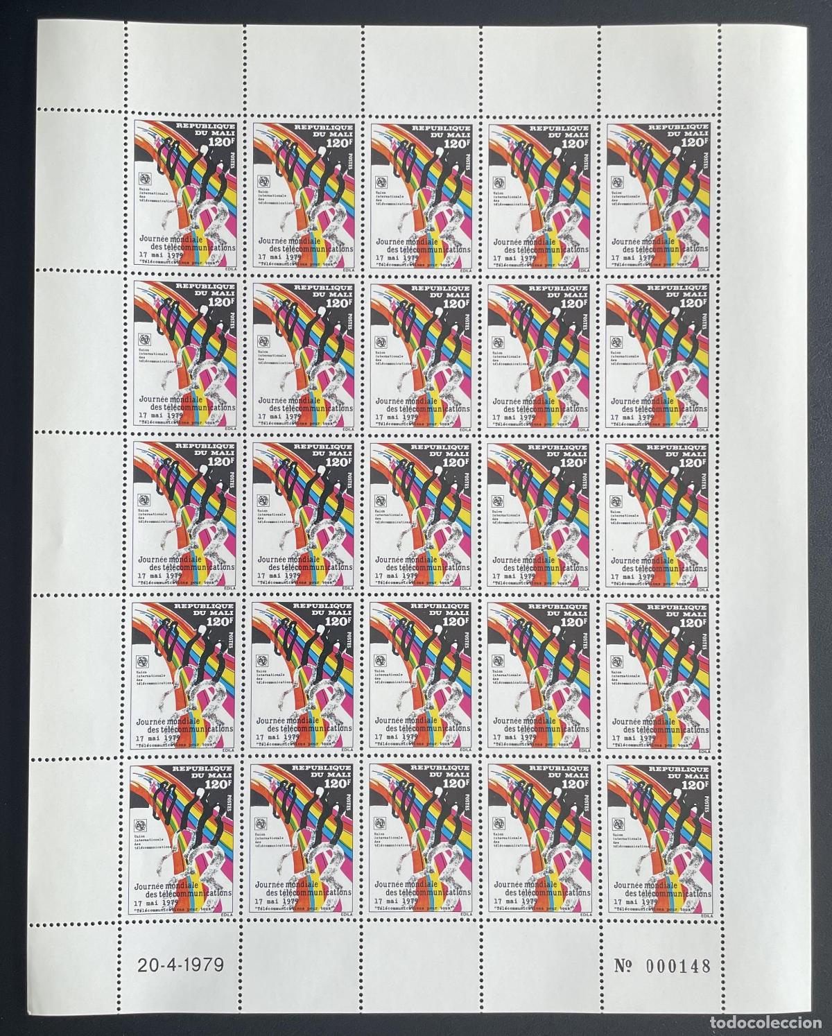 Stamps: Mali 1979 YT 337 bloque D&iacute;a Mundial Telecomunicaciones UIT