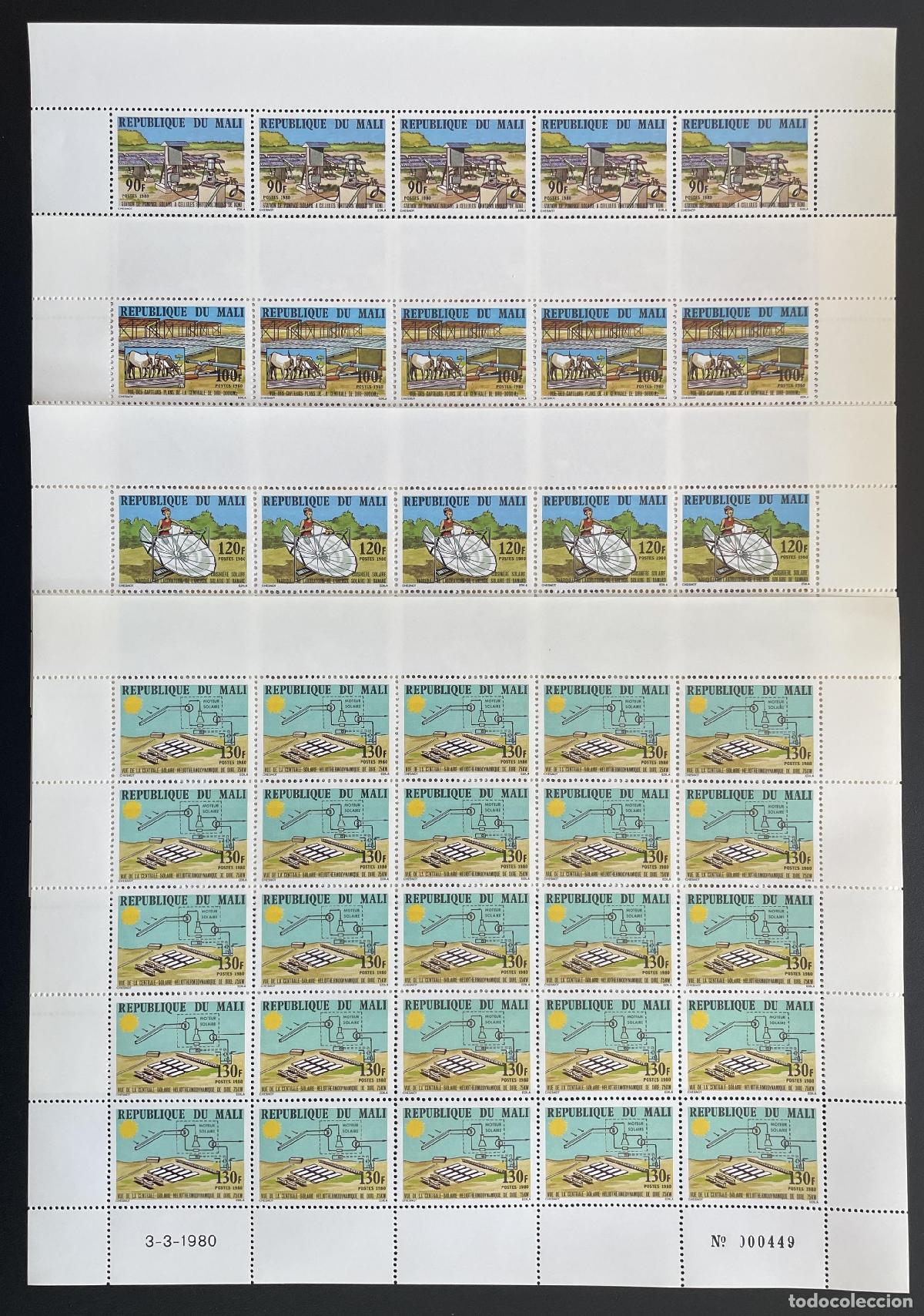 Briefmarken: Mali 1980 YT 369-372 energ&iacute;a solar central Dir&eacute; Bamako
