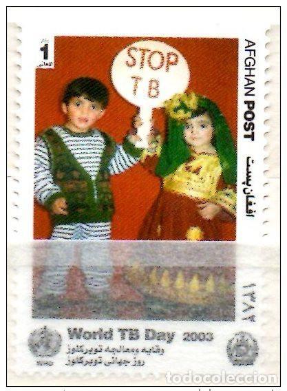 Sellos: Afganist&aacute;n 2003 mayo de 1968 D&iacute;a Mundial la Tuberculosis OMS Protecci&oacute;n Infancia Derechos del Ni&ntilde;o