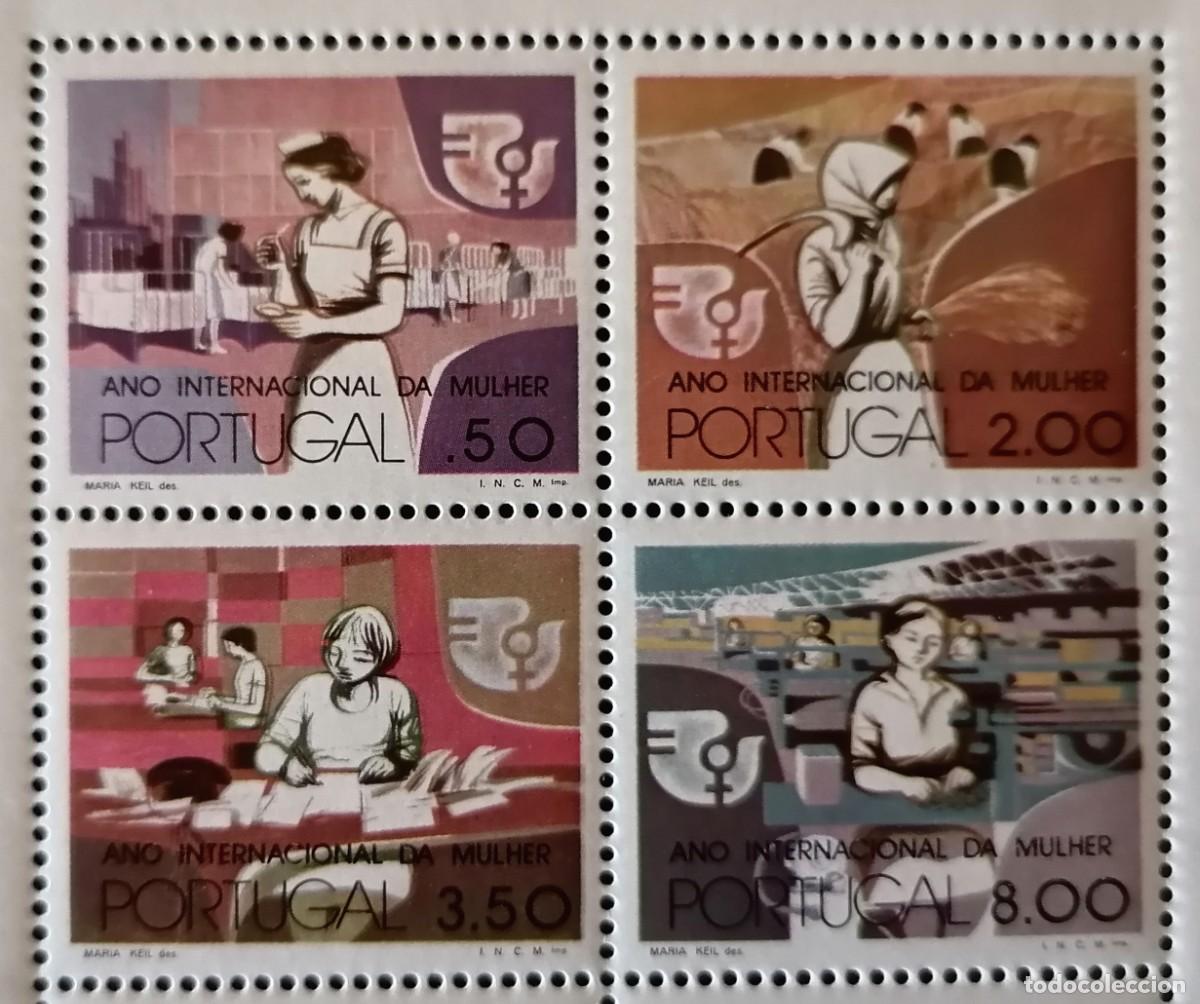 Sellos: PORTUGAL 1975 - A&Ntilde;O INTERNACIONAL DE LA MUJER .