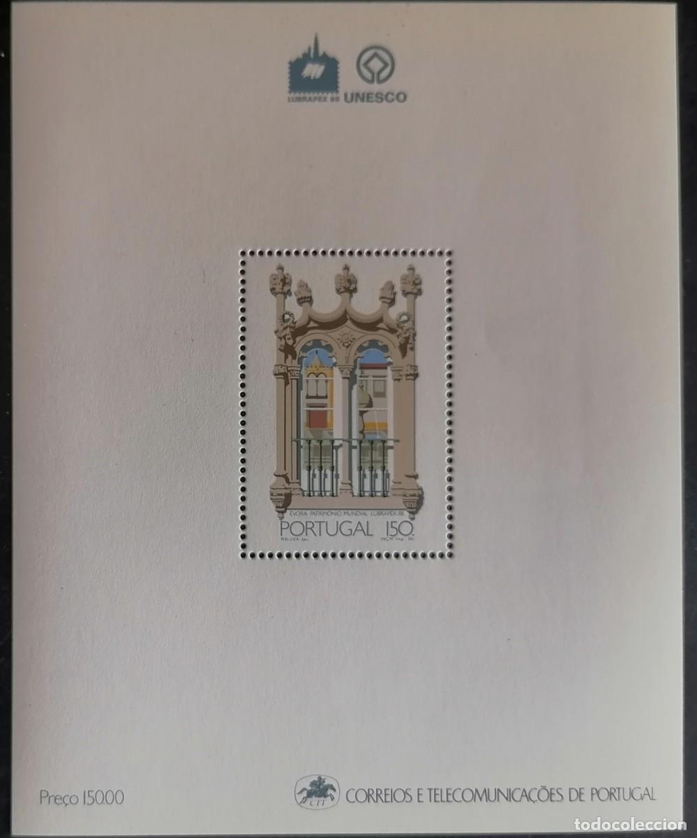 Sellos: PORTUGAL 1988 - HB EVORA / VENTANA .