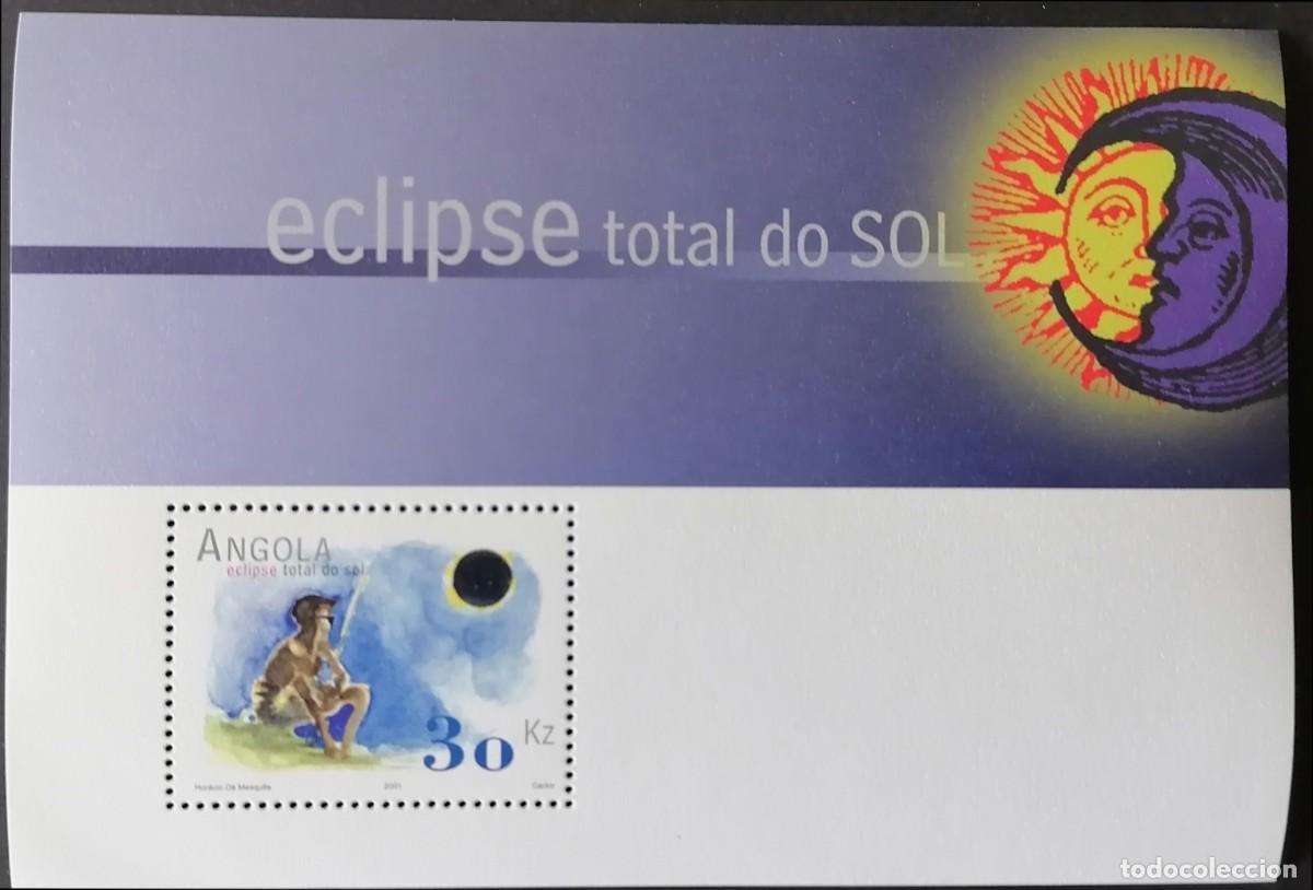 Sellos: ANGOLA 2001 - HB ECLIPSE SOLAR TOTAL .