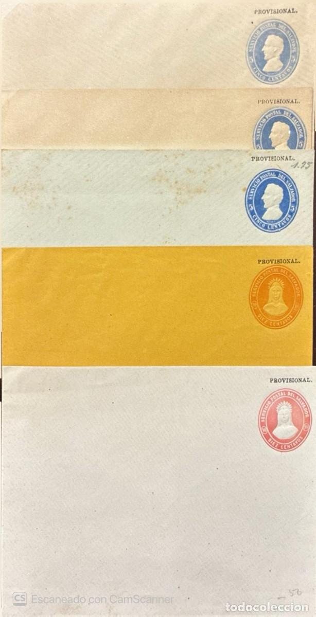 Sellos: O) EL SALVADOR, POSTAL STATIONERY, PROVISIONAL, EXCELLENT SET, GENERAL SANTIAGO GONZALEZ PORTILLO, I
