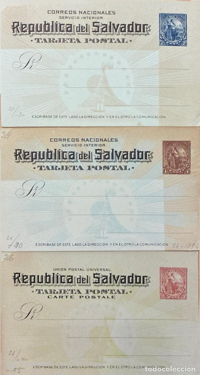 Sellos: O) 1894 EL SALVADOR, LIBERTY, VOCANO SAN MIGUEL, NATIONAL POST OFFICE DOMESTIC SERVICE, POSTCARD, PO