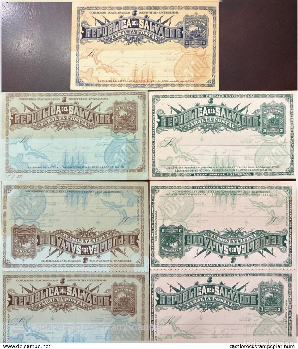 Sellos: O) 1892 EL SALVADOR, ANNIVERSARY OF THE DISCOVERY OF AMERICA BY COLUMBUS, LANDING OF COLUMBUS, ROUTE