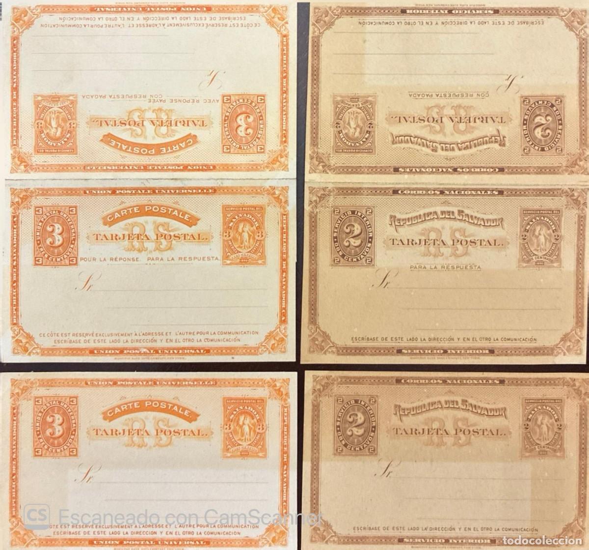Sellos: O) EL SALVADOR, ALLEGORICAL FIGURE OF EL SALVADOR, UPU, POSTAL STATIONERY, EXCELLENT CONDITION