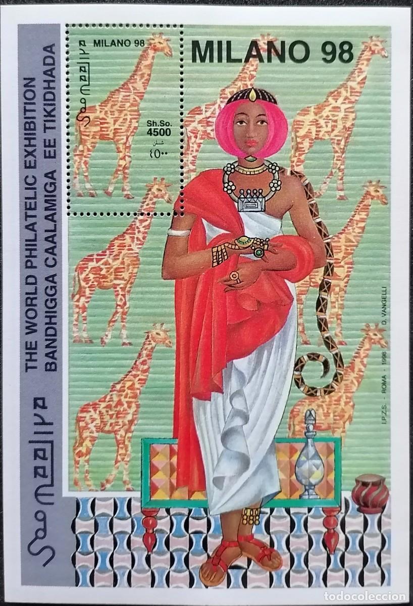 Sellos: SOMALIA 1998 - HB JIRAFAS / EXPO &rdquo; MILANO 98 &rdquo; .