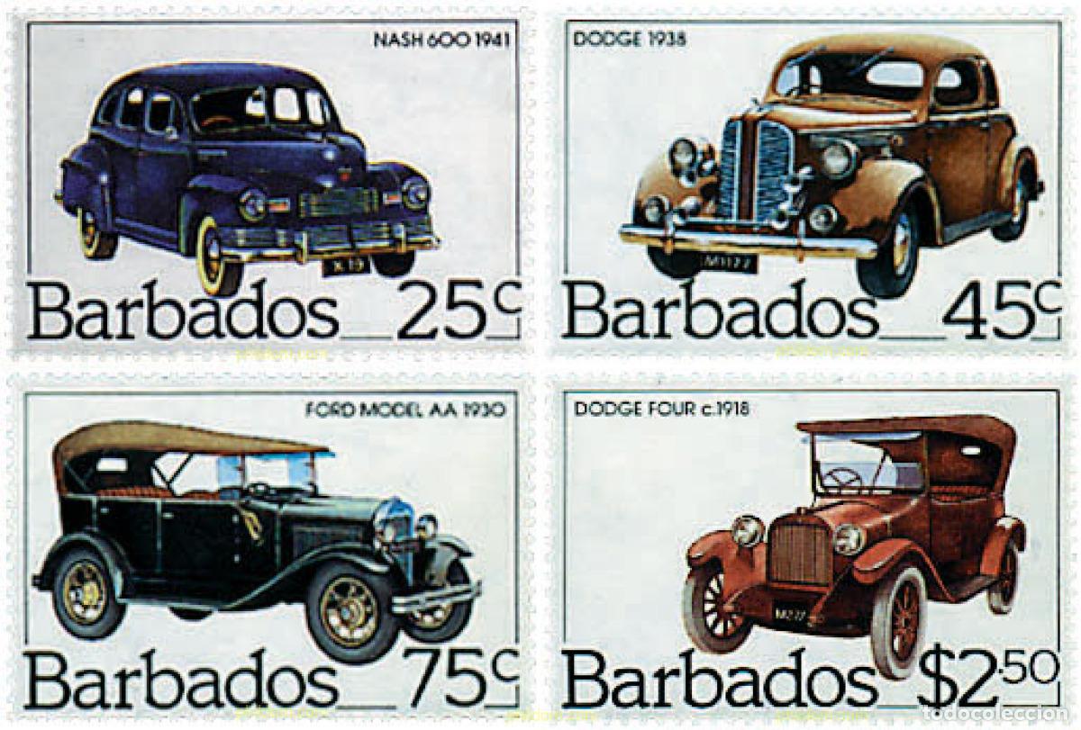 Sellos: 45524 MNH BARBADOS 1983 AUTOMOVILES CLASICOS