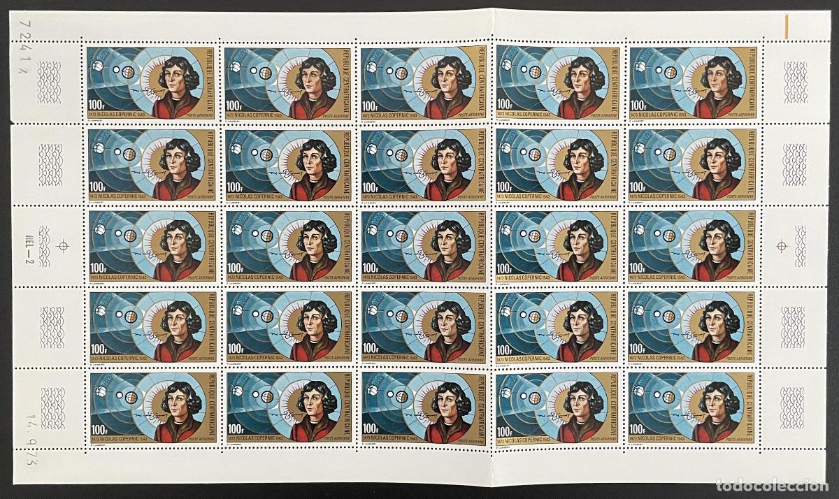 Sellos: Centroafricano 1973 YT PA 120 tabl&oacute;n Nicolas Copernic astr&oacute;nomo astronom&iacute;a
