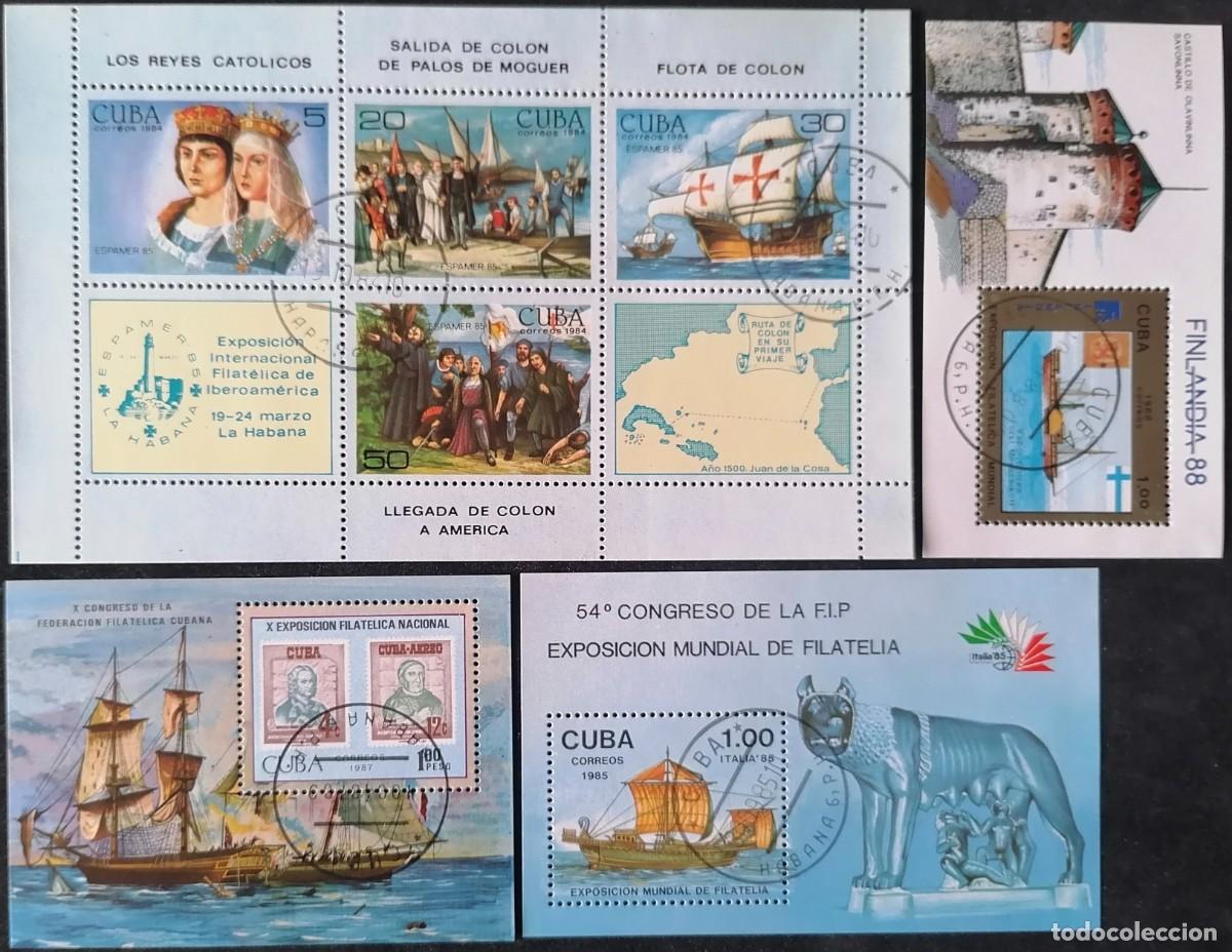 Sellos: CUBA - 4 HB BARCOS / EXPO .