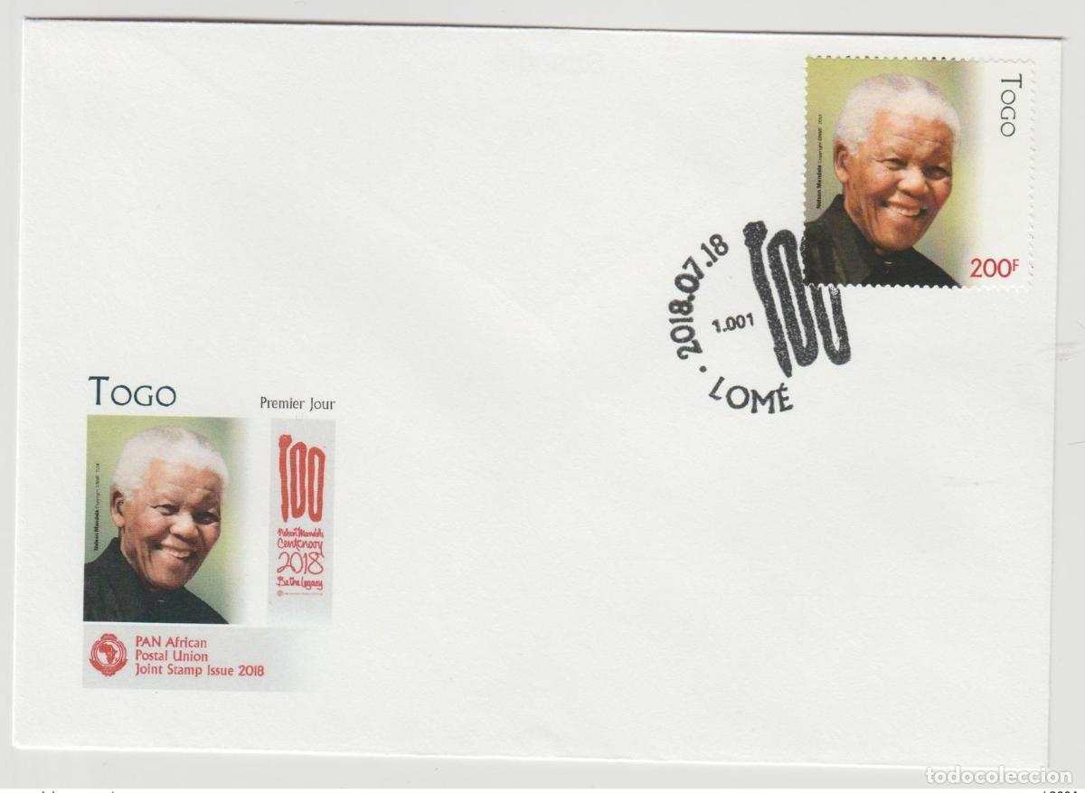Sellos: Togo 2018 Mi.? Edici&oacute;n conjunta del FDC: 100 a&ntilde;os de Nelson Mandela la Uni&oacute;n Postal Panafricana