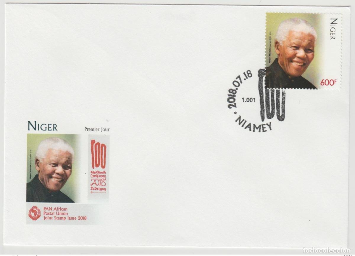 Sellos: N&iacute;ger mayo de 2018.? Edici&oacute;n conjunta del FDC: 100 a&ntilde;os Nelson Mandela la Uni&oacute;n Postal Panafricana
