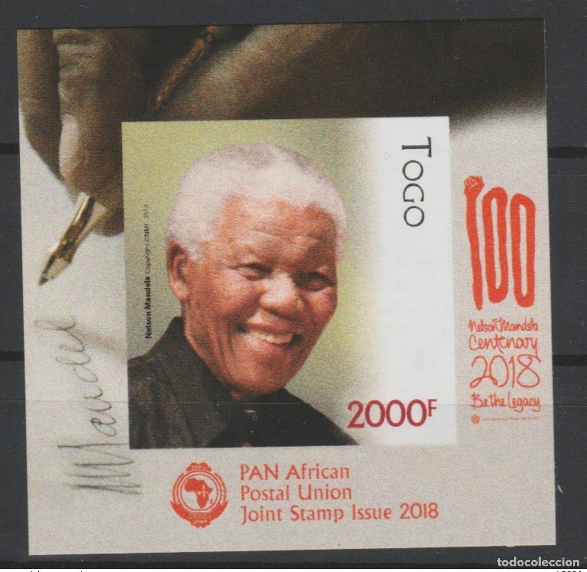 Sellos: Togo 2018 Mi.? S/S IMPERF ND Ediciones conjuntas PAPU Nelson Mandela 100 a&ntilde;os