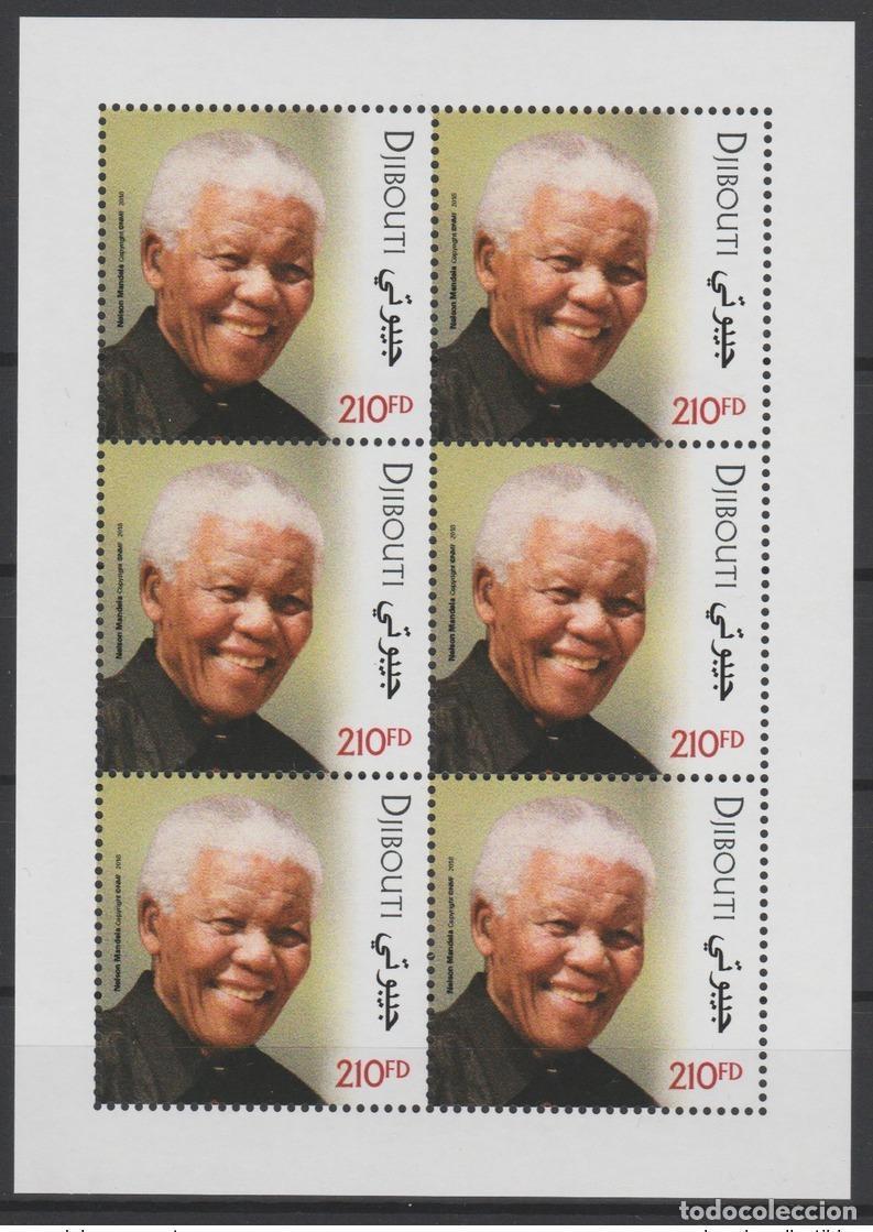 Sellos: Yibuti 2018 Mi.? Edici&oacute;n conjunta de M/S PAN Nelson Mandela: 100 a&ntilde;os