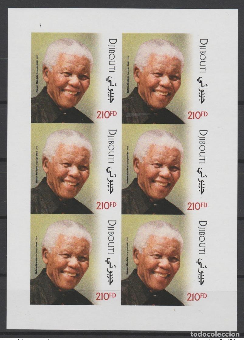 Sellos: Yibuti 2018 Mi.? M/S IMPERF ND Ediciones conjuntas PAPU Nelson Mandela