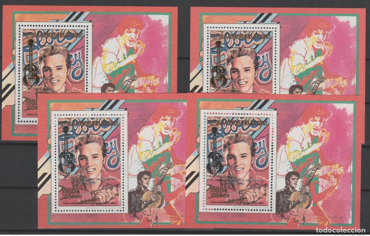 Sellos: Madagascar 1988/1993 Oro Elvis Presley Music Mi. Bl. 237 Ia - IIb &iexcl;RARO!