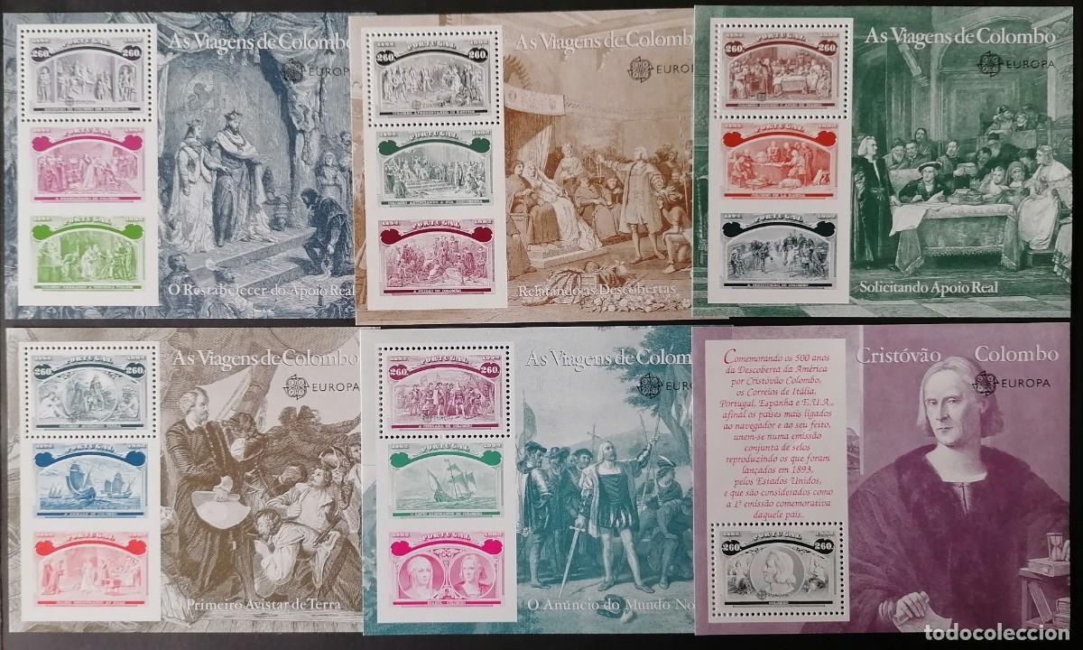 Sellos: PORTUGAL 1992 - 6 HB CEPT / C. COL&Oacute;N .