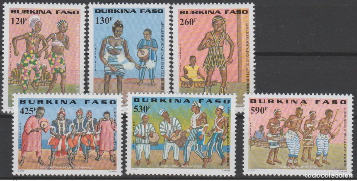 Stamps: Burkina Faso 2000 Mi. 1773 - 1789 Compa&ntilde;&iacute;a de danza Tanz Culture Bobo 98 6 val. **
