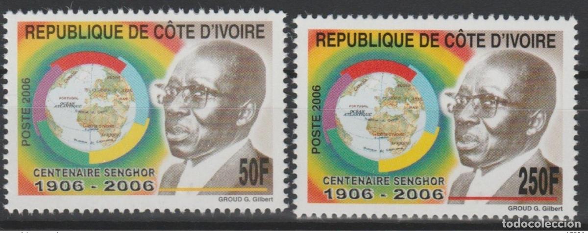 Sellos: Costa de Marfil 2006 Mi. 1481-1482 Leopold Sedar Senghor Presidente Senegal MNH**
