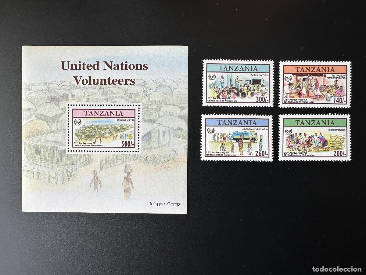 Sellos: Tanzania 1996 Mi. 2484-2487 Bl. 342 ONU Voluntarios Refugiados Campo Ayuda