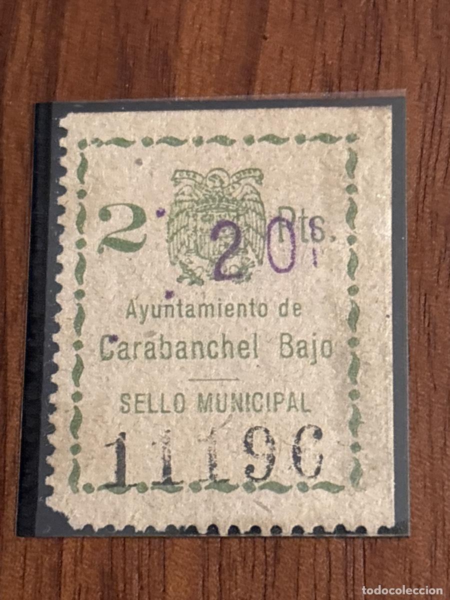Stamps: Sello municipal Ayuntamiento de Carabanchel Bajo 3,75 ptas &mdash; &eacute;poca franquista &mdash; Madrid