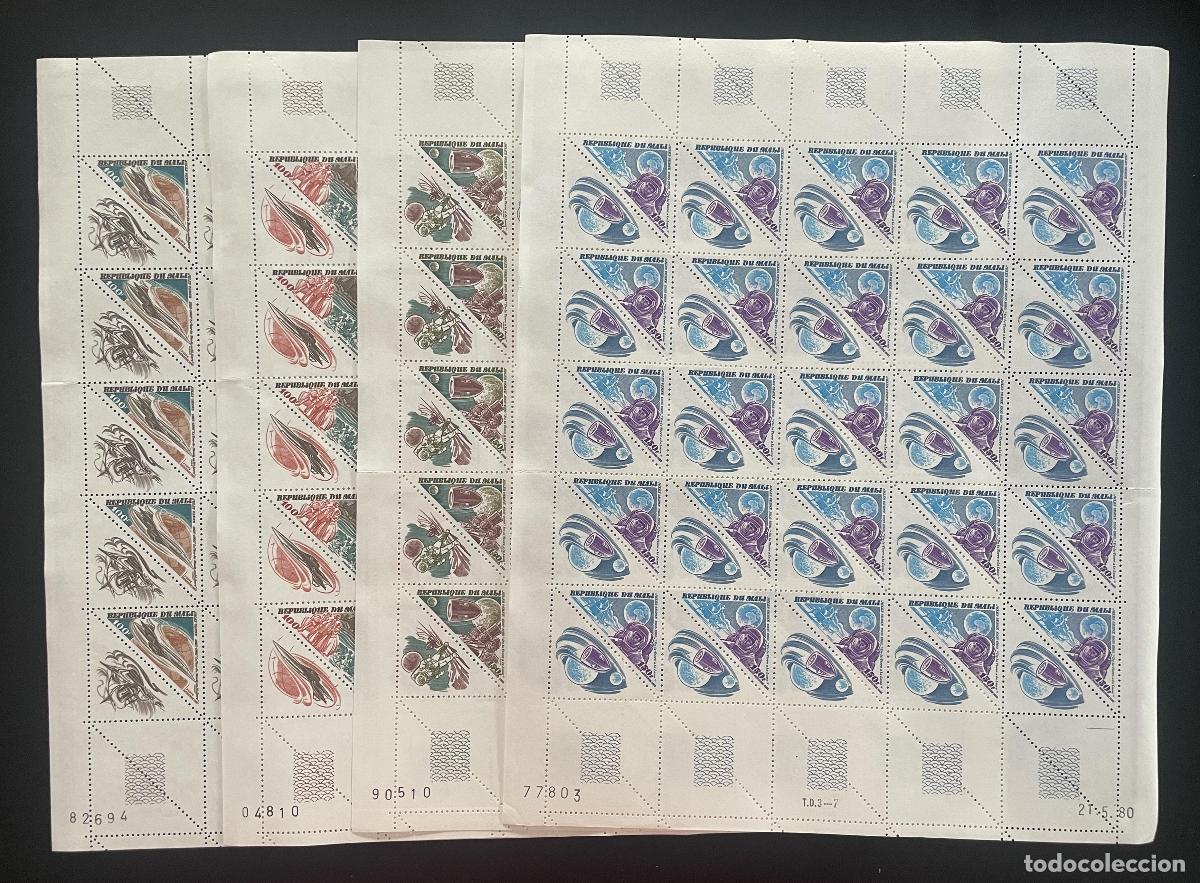 Sellos: Mali 1980 YT PA 393-396 bloque Jules Verne espacio sat&eacute;lite