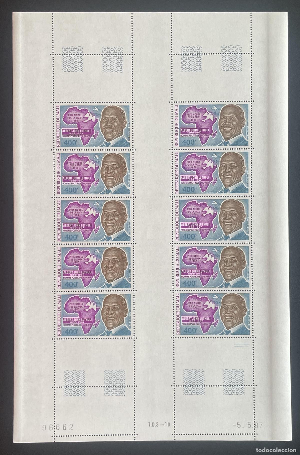 Briefmarken: Mali 1987 YT PA 528 Albert John Luthuli Nobel Paz &Aacute;frica