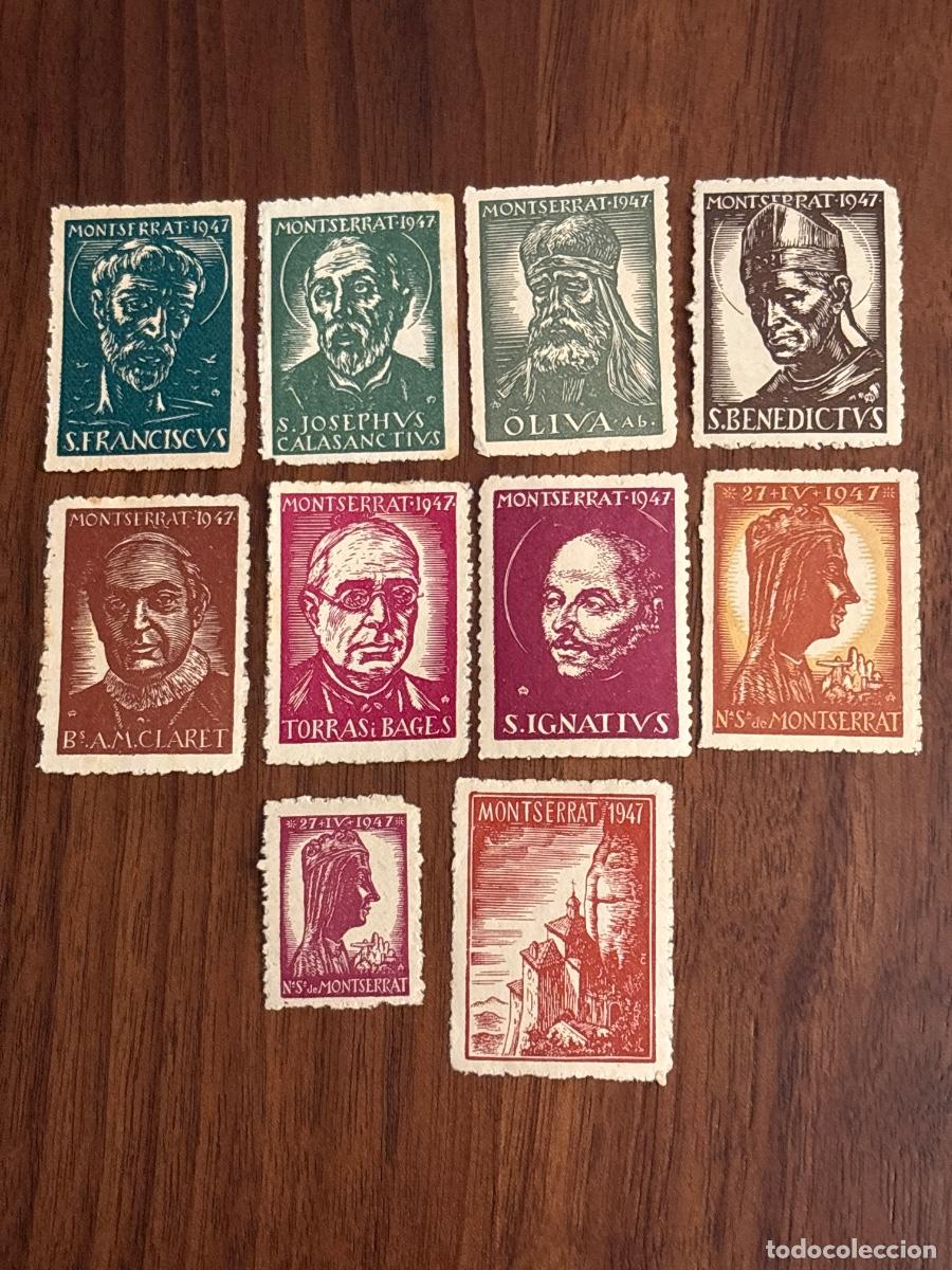 Sellos: MONTSERRAT 1947 &ndash; COLECCI&Oacute;N 10 VI&Ntilde;ETAS &ndash; SANTOS &ndash; TORRAS I BAGES &ndash; ABAD OLIBA &ndash; CATALU&Ntilde;A