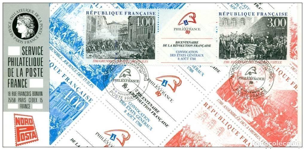 Sellos: 052 Mapa oficial Exposici&oacute;n Nord Posta 1988 Francia FDC Revolution Fran&ccedil;aise
