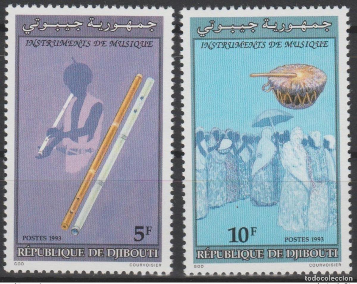 Sellos: Yibuti 1993 Mi. 591 - 592 Instrumentos musicales Musikinstrumente