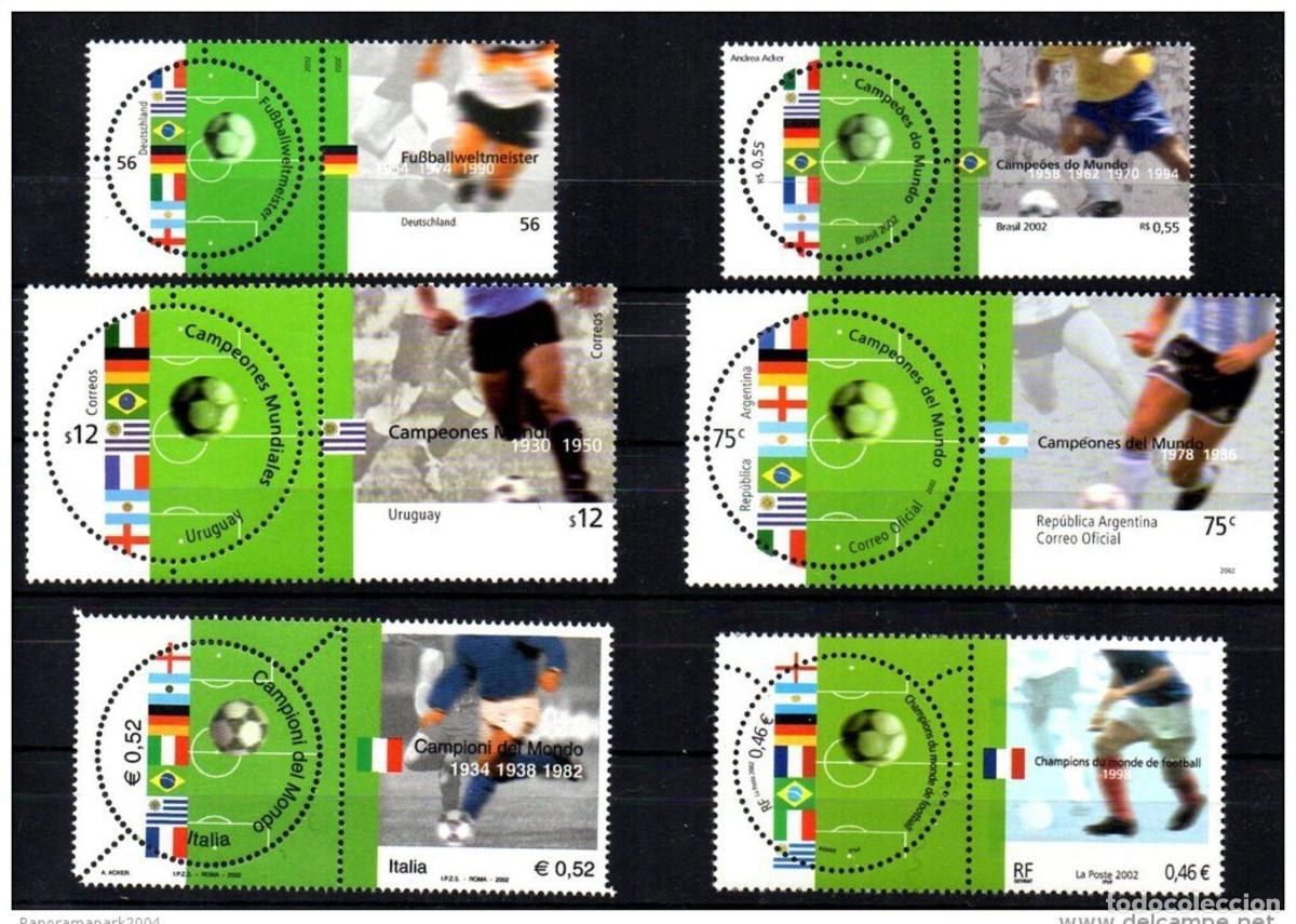 Sellos: Emisi&oacute;n conjunta Francia COPA MUNDIAL DE LA FIFA 2002 3483 3484 2010 2011 2758 2759