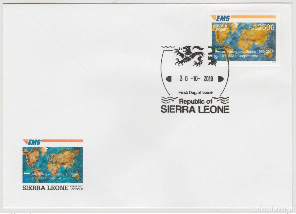 Sellos: Sierra Leona 2019 Mi.? Edici&oacute;n conjunta del FDC IMPERF 20 a&ntilde;os EMS | UPU