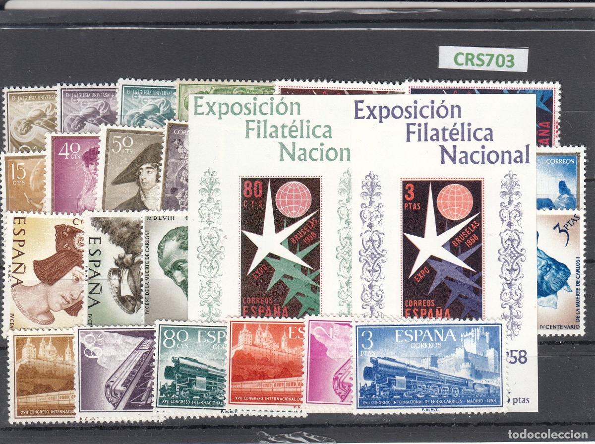 Selos: CRS0703 SELLOS ESPA&Ntilde;A A&Ntilde;O 1957 Y 1958 COMPLETA SIN CHARNELA