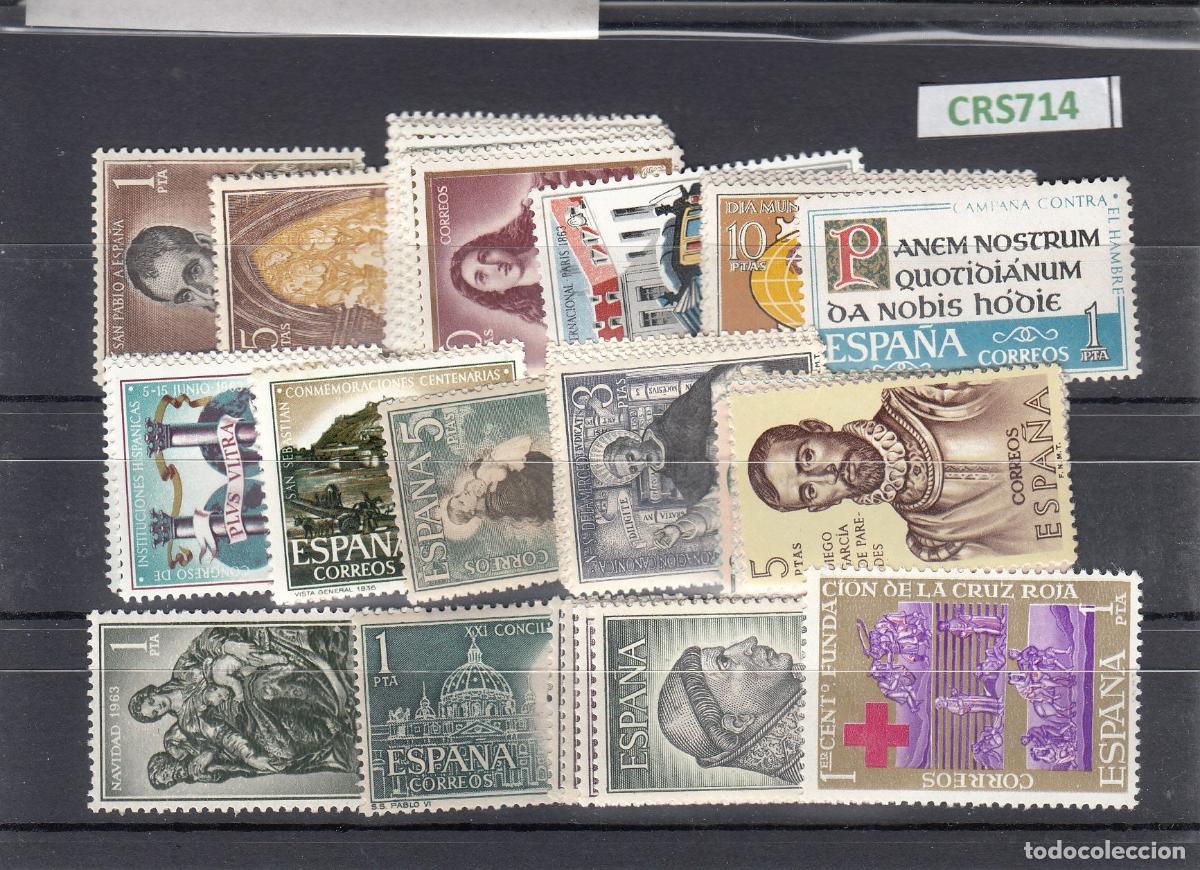 Sellos: CRS0714 SELLOS ESPA&Ntilde;A A&Ntilde;O 1963 SIN ESCUDOS CON CHARNELA