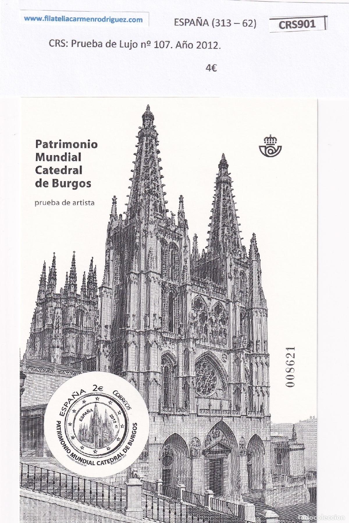 Sellos: CRS0901 SELLO ESPA&Ntilde;A Prueba de Lujo n&ordm; 107. A&ntilde;o 2012.