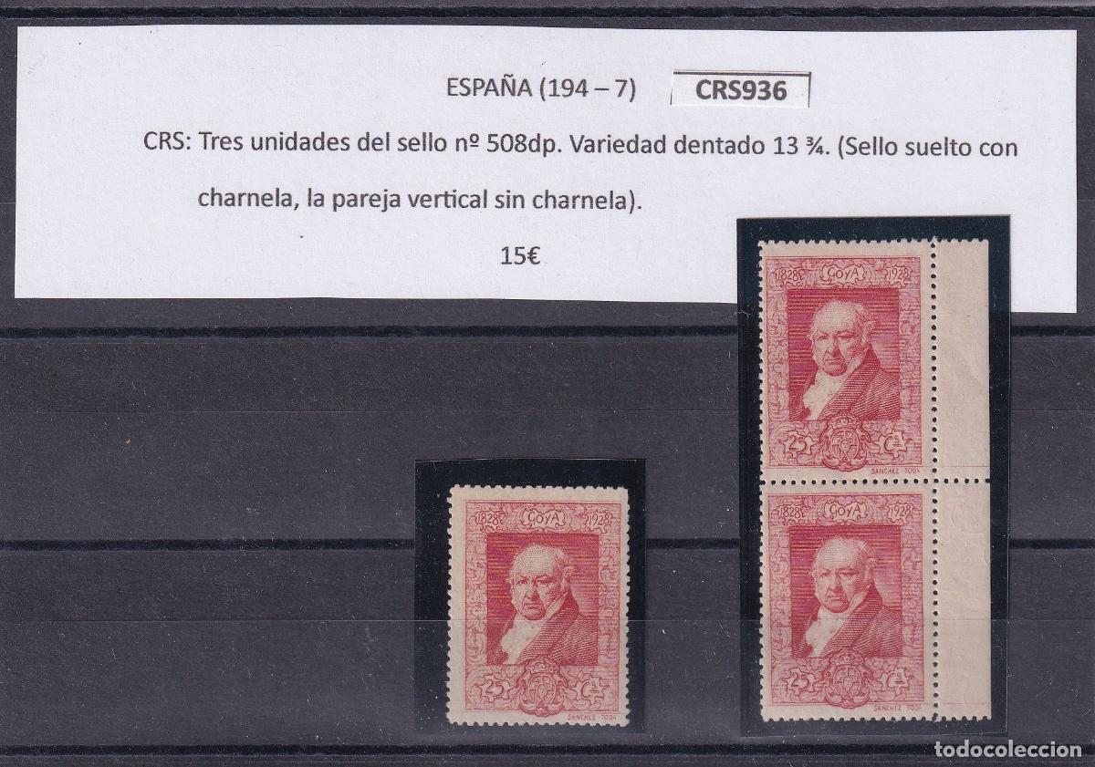 Sellos: CRS0936 Tres unidades del SELLO ESPA&Ntilde;A n&ordm; 508dp. Ver descripci&oacute;n en foto
