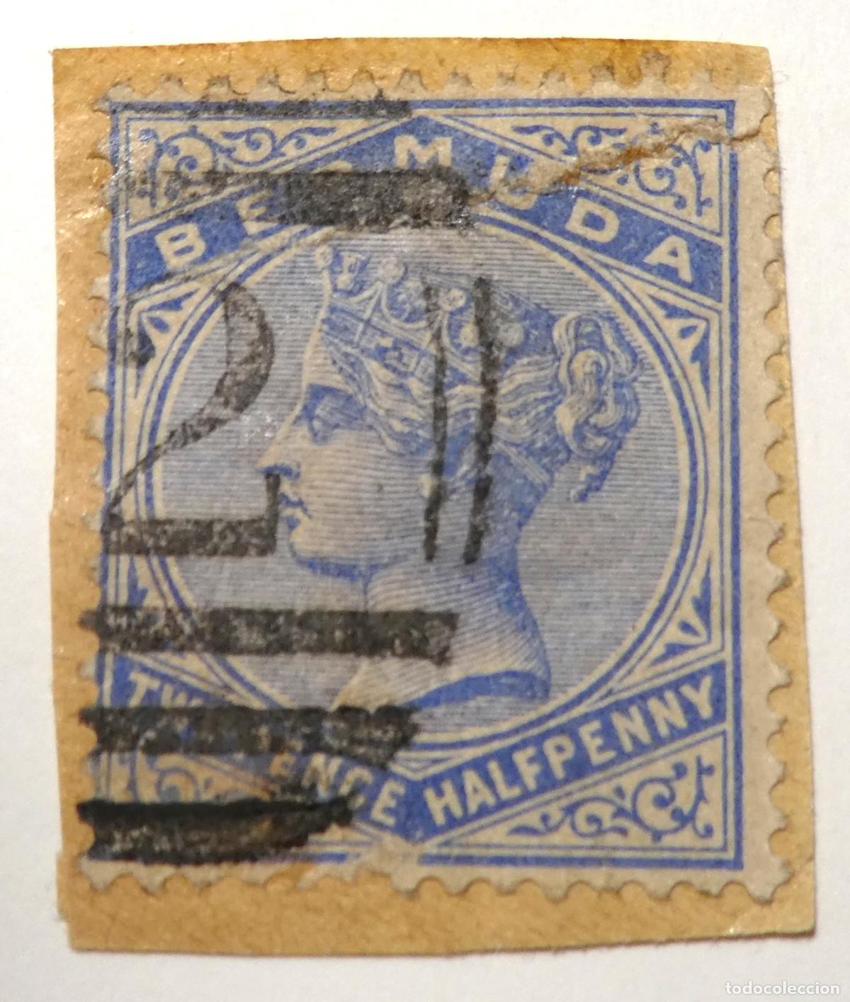 Sellos: Sello postal de la Colonia Inglesa de Barbados 2&frac12; peniques(Two Pence Halfpenny 1884, Reina Victoria