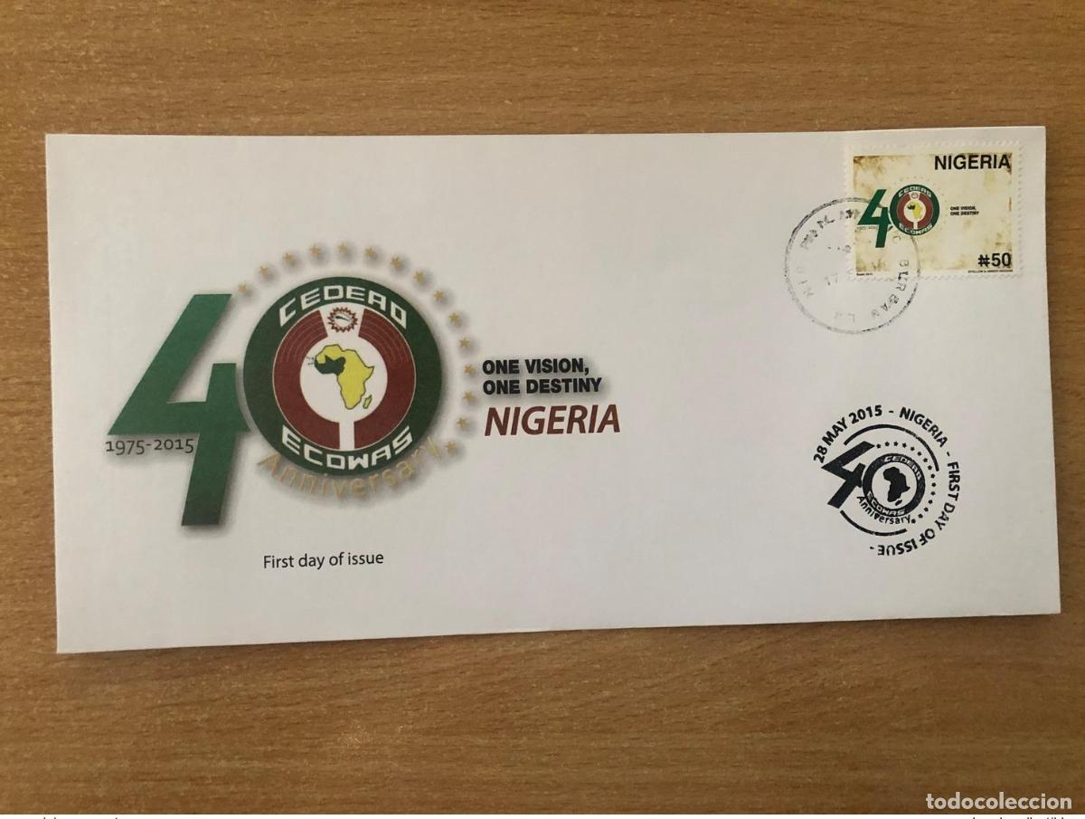 Sellos: Nigeria 2015 RARE FDC Primer d&iacute;a de la CEDEAO edici&oacute;n conjunta 40 a&ntilde;os