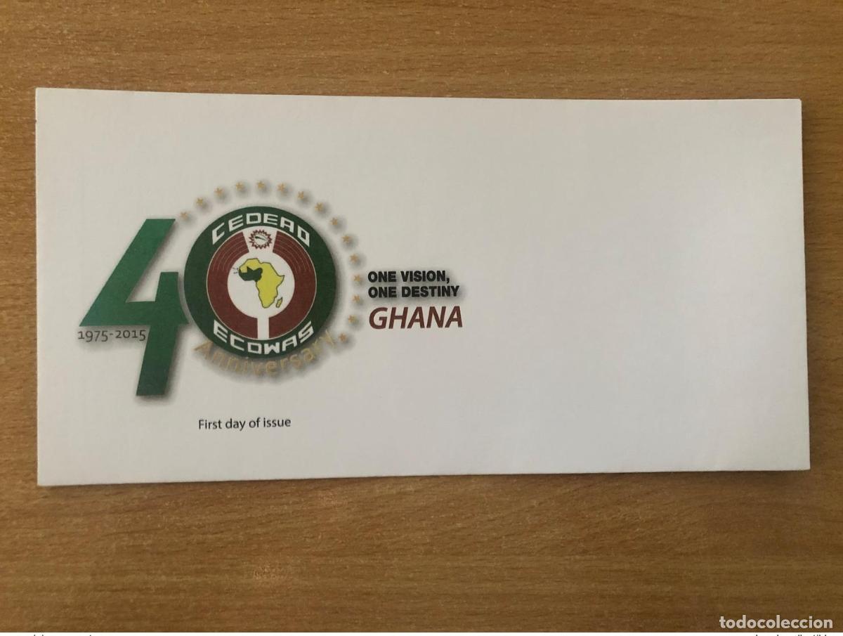 Sellos: Ghana 2015 Escasean FDC.1 Primer d&iacute;a N&uacute;mero conjunto de la CEDEAO 40 a&ntilde;os