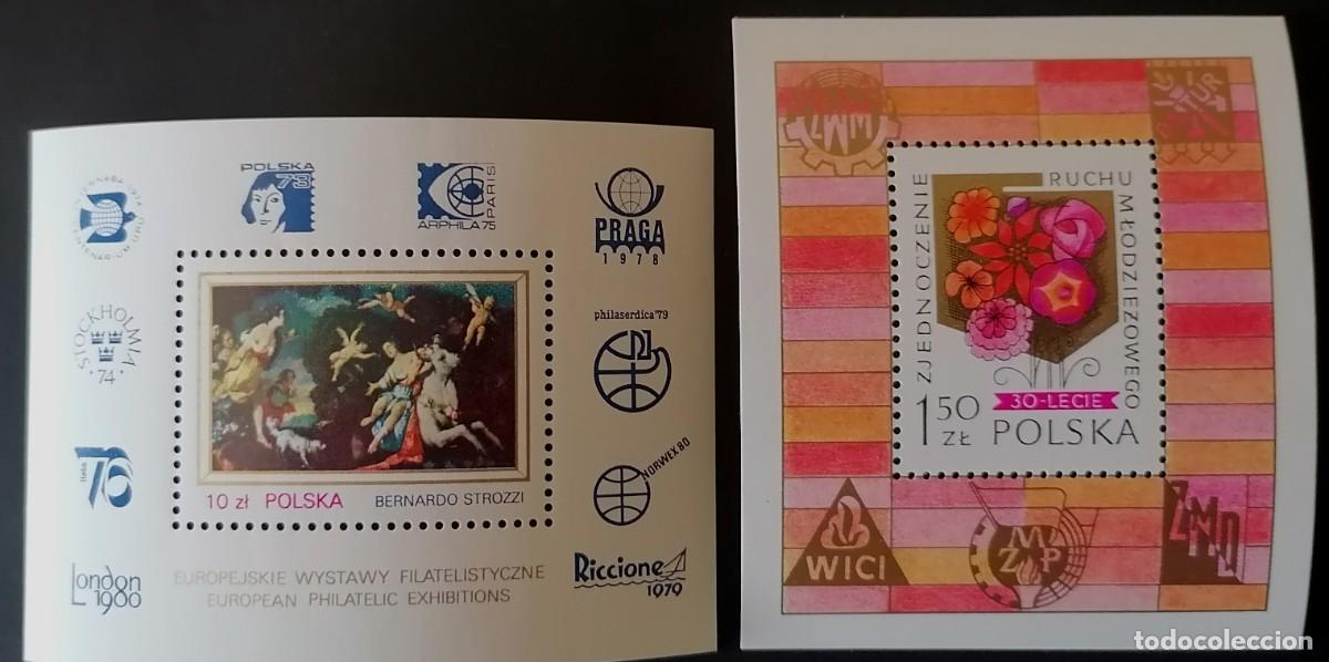 Sellos: POLONIA 1978 / 79 - 2 HB NAVIDAD / FLORA .