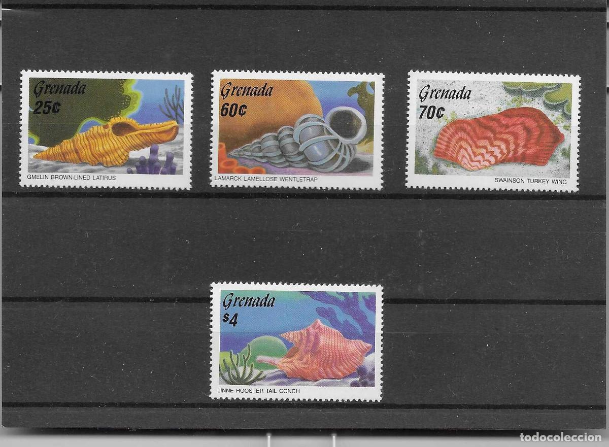 Sellos: Serie completa nueva de Grenada de 1986. Tema conchas