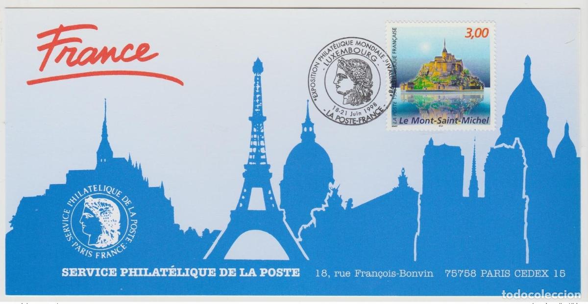 Sellos: 157 Mapa oficial de la Exposici&oacute;n Luxemburgo 1998 Francia FDC Le Mont-Saint-Michel