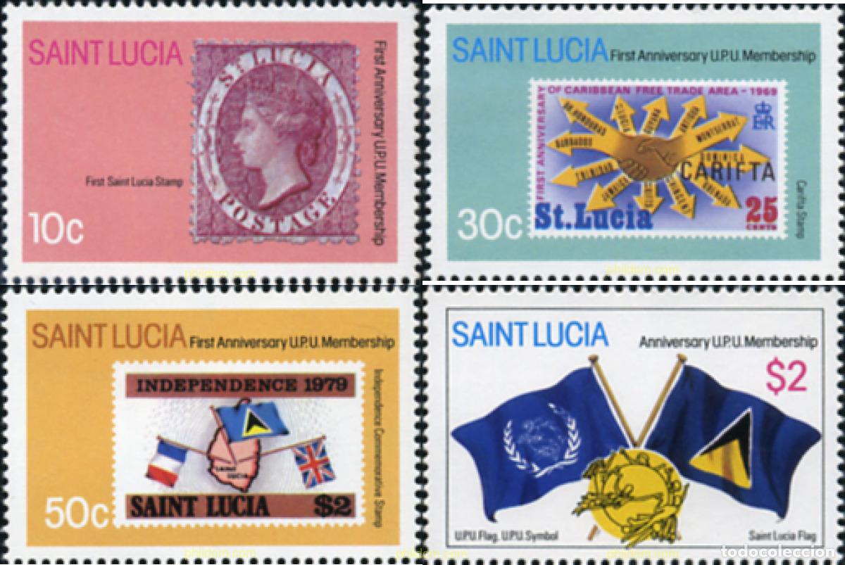 Sellos: 360664 MNH SANTA LUCIA 1981 V ANIVERSARIO MIEMBRO OE DE LA UPU